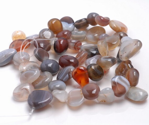 11-14mm Botswana  Agate Gemstone Pebble Nugget Granule Loose Beads 15.5 Inch Full Strand (80001895-a24)