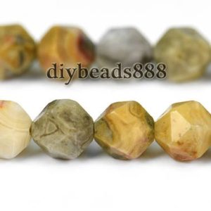 Shop Agate Chip & Nugget Beads! Multicolor Crazy Lace Agate Faceted Nugget Star Cut Beads,Diamond cut bead,Nugget beads,natural,Agate beads,6mm 8mm 10mm,15" full strand | Natural genuine chip Agate beads for beading and jewelry making.  #jewelry #beads #beadedjewelry #diyjewelry #jewelrymaking #beadstore #beading #affiliate #ad