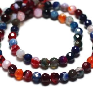 Shop Agate Faceted Beads! 20pc – Perles de Pierre – Agate Boules facettées 4mm Multicolore – 8741140022089 | Natural genuine faceted Agate beads for beading and jewelry making.  #jewelry #beads #beadedjewelry #diyjewelry #jewelrymaking #beadstore #beading #affiliate #ad