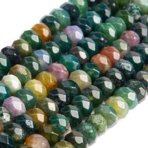Shop Agate Faceted Beads! Genuine Natural Indian Agate Loose Beads Faceted Rondelle Shape 6x4mm 8x5mm | Natural genuine faceted Agate beads for beading and jewelry making.  #jewelry #beads #beadedjewelry #diyjewelry #jewelrymaking #beadstore #beading #affiliate #ad