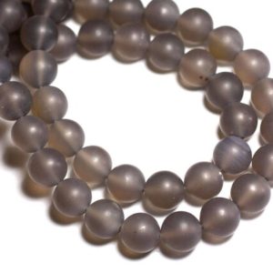 Shop Agate Bead Shapes! 10pc – Perles de Pierre – Agate Grise Mat Boules 8mm –  8741140000384 | Natural genuine other-shape Agate beads for beading and jewelry making.  #jewelry #beads #beadedjewelry #diyjewelry #jewelrymaking #beadstore #beading #affiliate #ad