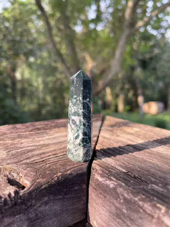 Tree Agate Point - Crystal Generator - Reiki Charged Crystal Tower - Earth Energy - New Beginnings - Connect With Nature Spirits #12