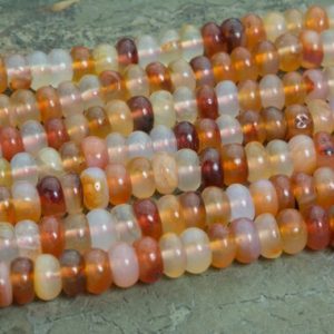 sunset agate rondelle beads – natural agate rondelles – white and red gemstone beads -smooth stone rondelles – rondelle beads -15inch | Natural genuine rondelle Agate beads for beading and jewelry making.  #jewelry #beads #beadedjewelry #diyjewelry #jewelrymaking #beadstore #beading #affiliate #ad