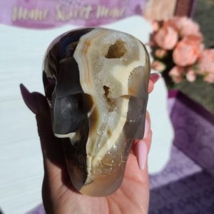 Shop Agate Shapes! Crystal Skull, Large Agate Geode Human Head Carving for Decor or Crystal Grids 2SL | Natural genuine stones & crystals in various shapes & sizes. Buy raw cut, tumbled, or polished gemstones for making jewelry or crystal healing energy vibration raising reiki stones. #crystals #gemstones #crystalhealing #crystalsandgemstones #energyhealing #affiliate #ad