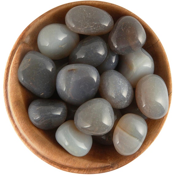 1 Gray Agate - Ethically Sourced Tumbled Stone