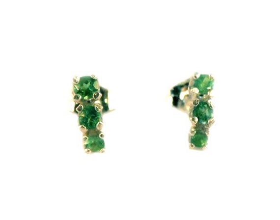 Siberia Alexandrite Earrings, Antique Gemstones, Genuine Alexandrite, Natural Color Change Gem, Alexandrite Studs, Sterling Silver 65214