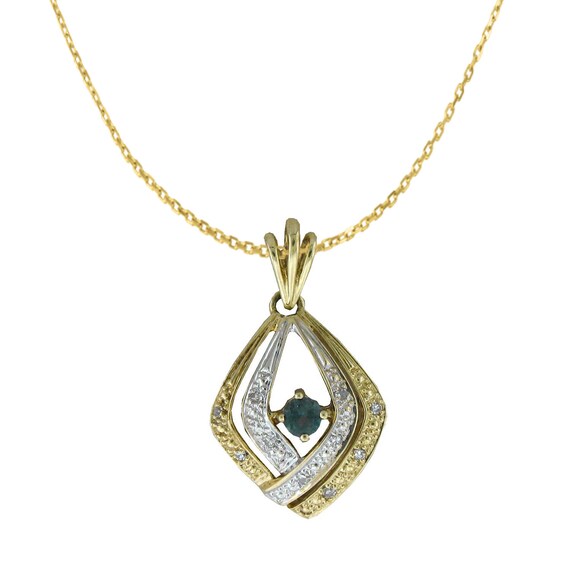 Natural Alexandrite Necklace Pendant In 14 K Yellow Gold With Certificate!!!!free Shipping In The Usa