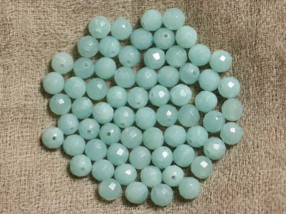 10pc - Perles De Pierre - Amazonite Boules Facettées 6mm   4558550002129