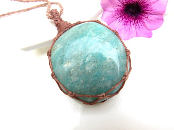 Amazonite Gemstone Necklace, Statement Necklace, Chara Healing Pendant, Perfect Gift For Mom,