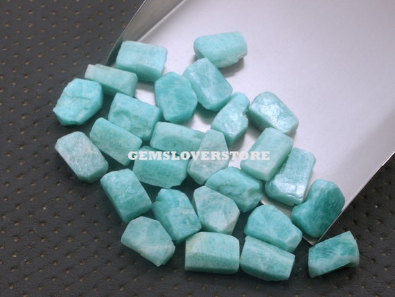 10 Pieces Making Jewelry Rough 18-20 Mm Raw Natural Amazonite Crystal Gemstone, Reiki Healing Crystals ,awesome Quality Amazonite Rough