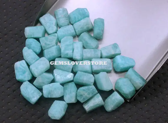 15 Pieces 100% Natural Rough 16-18 Mm Nice Collection Raw Natural Green Amazonite Gemstone Jewelry Rough Amazonite Crystal Rough Stone