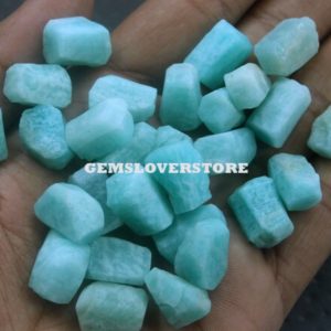 Shop Raw & Rough Amazonite Stones! 25 Pieces Hand cut Rough 14-16 MM Raw Making Jewelry Material Genuine Natural Amazonite Crystal Gemstone, Clear Amazonite Crystal Rough | Natural genuine stones & crystals in various shapes & sizes. Buy raw cut, tumbled, or polished gemstones for making jewelry or crystal healing energy vibration raising reiki stones. #crystals #gemstones #crystalhealing #crystalsandgemstones #energyhealing #affiliate #ad