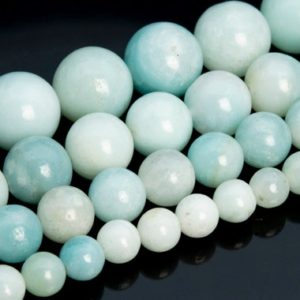 Blue Amazonite Beads Grade A Genuine Natural Gemstone Round Loose Beads 4MM 6-7MM 8-9MM 10MM Bulk Lot Options | Natural genuine round Amazonite beads for beading and jewelry making.  #jewelry #beads #beadedjewelry #diyjewelry #jewelrymaking #beadstore #beading #affiliate #ad