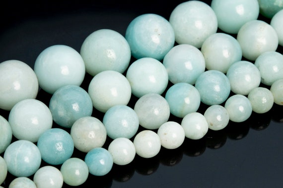 Blue Amazonite Beads Grade A Genuine Natural Gemstone Round Loose Beads 4mm 6mm 8mm 10mm Bulk Lot Options