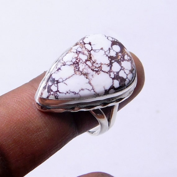 American Pear Wild Horse Magnesite Silver Ring