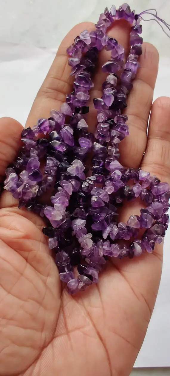 35"  Natural Amethyst Chip Beads, Uncut Chip Bead, 3-7mm, Polished Beads, Smooth Amethyst Chip Bead, Wholesale Price, Jewelery Supplies