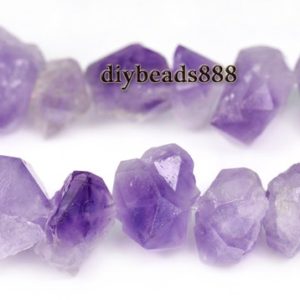 Natural Raw Amethyst Cluster rough nugget bead,rough gemstone,purple Amethyst,Crystal Quartz,Crystal bead,7-14×12-18mm,15" full strand | Natural genuine chip Gemstone beads for beading and jewelry making.  #jewelry #beads #beadedjewelry #diyjewelry #jewelrymaking #beadstore #beading #affiliate #ad