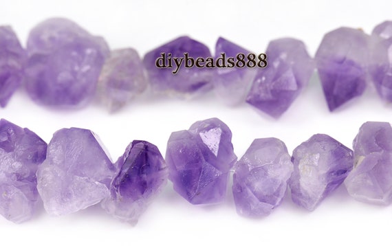 Natural Raw Amethyst Cluster Rough Nugget Bead,rough Gemstone,purple Amethyst,crystal Quartz,crystal Bead,7-14x12-18mm,15" Full Strand