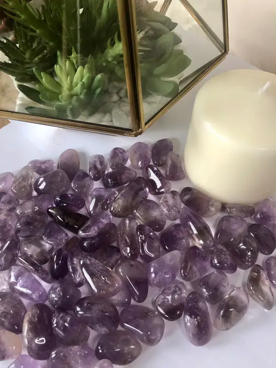 Ametrine Crystal For Abundance & Connection. Ametrine Tumbled Stones For Crystal Grids.  Healing Crystals For Meditation. Chakra Stones