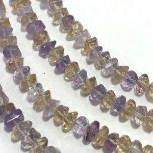 Shop Ametrine Faceted Beads! Natural Ametrine Faceted Twisted Rondelle Shape Gemstone Beads, Ametrine Faceted Rondelle Beads,6-7 mm Ametrine Beads,jewelry Making Beads | Natural genuine faceted Ametrine beads for beading and jewelry making.  #jewelry #beads #beadedjewelry #diyjewelry #jewelrymaking #beadstore #beading #affiliate #ad