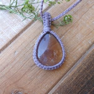 Shop Ametrine Necklaces! Ametrine Macrame Necklace | Natural genuine Ametrine necklaces. Buy crystal jewelry, handmade handcrafted artisan jewelry for women.  Unique handmade gift ideas. #jewelry #beadednecklaces #beadedjewelry #gift #shopping #handmadejewelry #fashion #style #product #necklaces #affiliate #ad