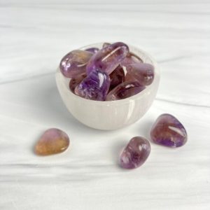 Shop Ametrine Stones & Crystals! Ametrine tumbled crystals |  Healing stones for mental clarity and stress relief | Natural genuine stones & crystals in various shapes & sizes. Buy raw cut, tumbled, or polished gemstones for making jewelry or crystal healing energy vibration raising reiki stones. #crystals #gemstones #crystalhealing #crystalsandgemstones #energyhealing #affiliate #ad