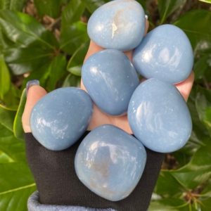 Shop Angelite Shapes! Angelite Palm Stone, Angelite, Qty. 1 | Natural genuine stones & crystals in various shapes & sizes. Buy raw cut, tumbled, or polished gemstones for making jewelry or crystal healing energy vibration raising reiki stones. #crystals #gemstones #crystalhealing #crystalsandgemstones #energyhealing #affiliate #ad