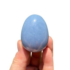 Angelite Stone Egg (~1.75") Anhydrite Peru Angelite Egg – Angelite Stone – Angelite Crystal Egg – Throat Chakra – Polished Anhydrite Stone | Natural genuine stones & crystals in various shapes & sizes. Buy raw cut, tumbled, or polished gemstones for making jewelry or crystal healing energy vibration raising reiki stones. #crystals #gemstones #crystalhealing #crystalsandgemstones #energyhealing #affiliate #ad