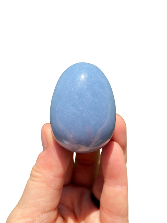 Angelite Stone Egg (~1.75") Anhydrite Peru Angelite Egg - Angelite Stone - Angelite Crystal Egg - Throat Chakra - Polished Anhydrite Stone