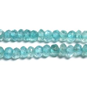 Shop Apatite Faceted Beads! 10pc – Perles Pierre – Apatite Rondelles Facettées 2-4mm bleu vert clair turquoise – 4558550090232 | Natural genuine faceted Apatite beads for beading and jewelry making.  #jewelry #beads #beadedjewelry #diyjewelry #jewelrymaking #beadstore #beading #affiliate #ad