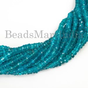Shop Apatite Faceted Beads! Neon Apatite Faceted Rondelle 3-4.50mm Beads, Neon Apatite Faceted Gemstone Beads, Neon Apatite Rondelle Shape Beads, Neon Apatite Beads | Natural genuine faceted Apatite beads for beading and jewelry making.  #jewelry #beads #beadedjewelry #diyjewelry #jewelrymaking #beadstore #beading #affiliate #ad