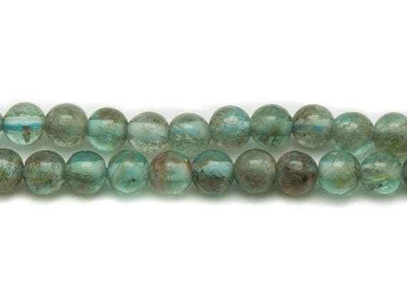 Fil 39cm 83pc Environ - Perles Pierre Apatite Boules 5mm Bleu Vert Clair Turquoise Transparent