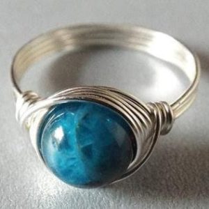 Apatite Ring | Natural genuine Apatite jewelry. Buy crystal jewelry, handmade handcrafted artisan jewelry for women.  Unique handmade gift ideas. #jewelry #beadedjewelry #beadedjewelry #gift #shopping #handmadejewelry #fashion #style #product #jewelry #affiliate #ad
