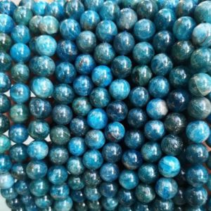 Shop Apatite Beads! Natural Aa Blue Apatite Smooth Round Beads, 6mm 8mm 10mm 12mm Blue Apatite Beads Wholesale Supply, one Strand 15" | Natural genuine beads Apatite beads for beading and jewelry making.  #jewelry #beads #beadedjewelry #diyjewelry #jewelrymaking #beadstore #beading #affiliate #ad