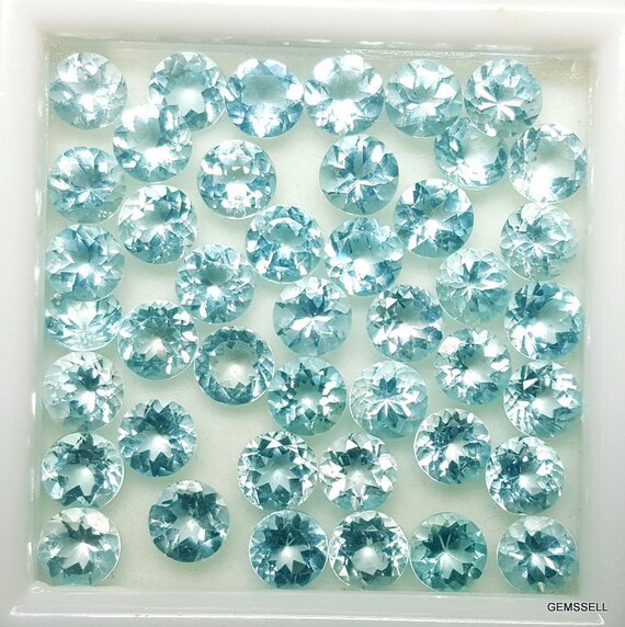 10 Pieces 4mm Aquamarine Faceted Round Aaa Quality Gemstone, Aquamarine Round Faceted Loose Gemstone, Aquamarine Faceted Loose Gemstone