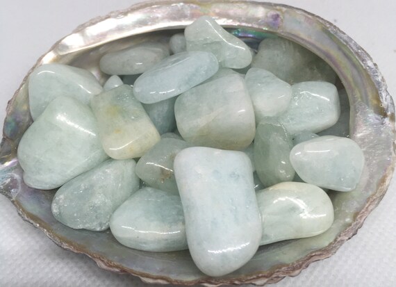 Aquamarine Tiny/small Tumbled Stone, Calming, Stone Of Courage, Small Stone, Healing Stone, Healing Crystal, Chakra Stones,spiritual Stone