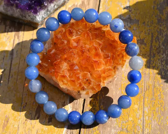 Natural Blue Aventurine Stretchy Bracelet,handmade Women/men Bracelet,gemstone Round Bracelet,for Gift Bracelet,healing Round Bracelet.