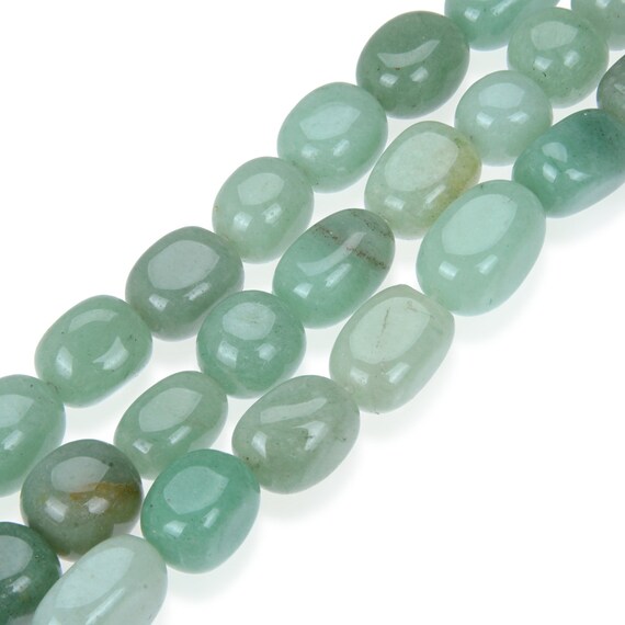 1 Strand/15" Natural Green Aventurine Healing Gemstone Tumbled Round Nugget Rock 10-13mm Stone Beads For Bracelet Necklace Jewelry Making