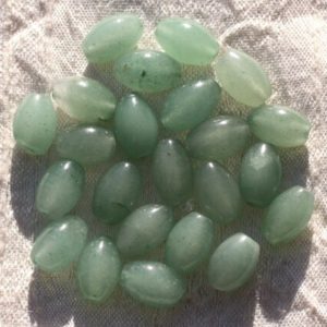 Shop Aventurine Bead Shapes! Wire 37pc – stone beads – Aventurine green Olives 10x8mm approx 39cm | Natural genuine other-shape Aventurine beads for beading and jewelry making.  #jewelry #beads #beadedjewelry #diyjewelry #jewelrymaking #beadstore #beading #affiliate #ad