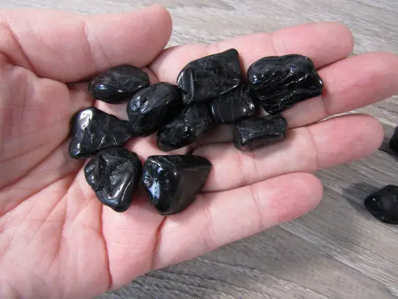 Black Tourmaline 0.5 Inch + Tumbled Stone T39