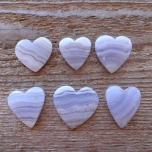 Blue Lace Agate Heart cabochon, Blue Lace Agate, Agate Heart, Agate Puffy Heart, Heart Shaped Agate | Natural genuine stones & crystals in various shapes & sizes. Buy raw cut, tumbled, or polished gemstones for making jewelry or crystal healing energy vibration raising reiki stones. #crystals #gemstones #crystalhealing #crystalsandgemstones #energyhealing #affiliate #ad