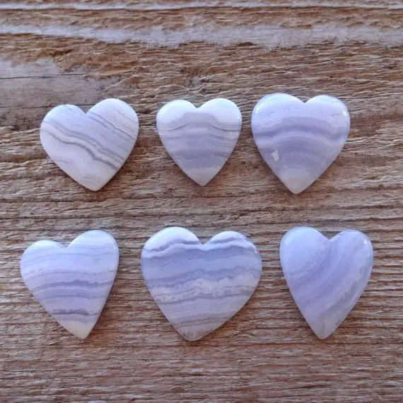 Blue Lace Agate Heart Cabochon, Blue Lace Agate, Agate Heart, Agate Puffy Heart, Heart Shaped Agate