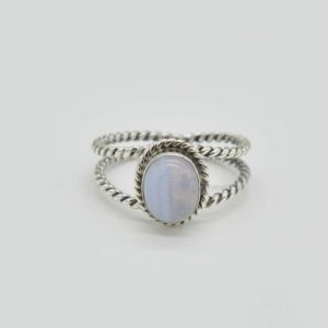 Blue Lace Agate Ring, Sterling Silver Rings, Blue Lace Agate Engagement Ring, Statement Rings, Lace Agate Ring, Gemstone Jewelry. | Natural genuine Gemstone rings, simple unique alternative gemstone engagement rings. #rings #jewelry #bridal #wedding #jewelryaccessories #engagementrings #weddingideas #affiliate #ad