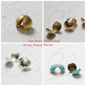 Shop Bead Tips & Knot Covers! Brass Base Textured Clam Shell Bead Tip – 12.1×12.7x9mm (4157C) | Shop jewelry making and beading supplies, tools & findings for DIY jewelry making and crafts. #jewelrymaking #diyjewelry #jewelrycrafts #jewelrysupplies #beading #affiliate #ad