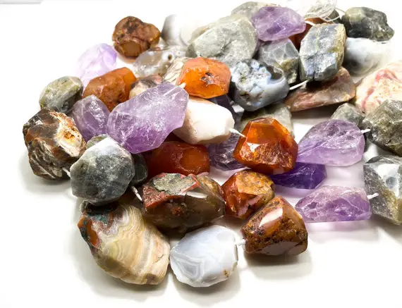 Rough Natural Raw Crystal Calcites Rocks Nugget Big Chunky Gemstones Beads - Pg317