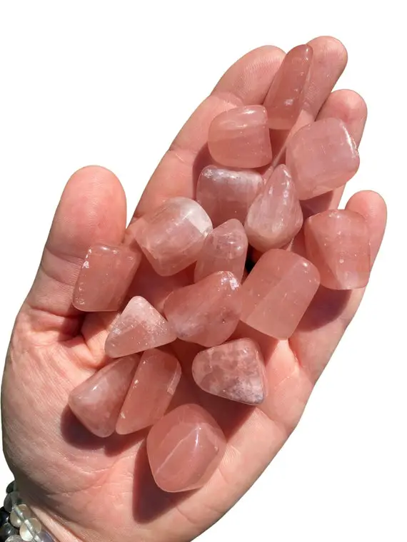 Red Calcite Tumbled Stone - Grade Aa - Multiple Sizes Available - Strawberry Calcite Crystal - Polished Red Calcite Stone - Red Calcite