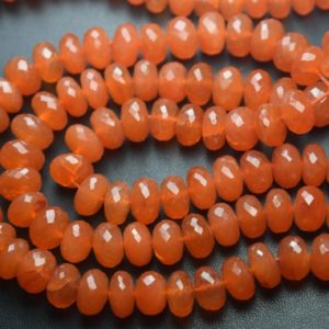 Shop Carnelian Faceted Beads! 8 Inches Strand, Natural Carnelian Faceted Rondelles Shape Beads, size 11-10mm | Natural genuine faceted Carnelian beads for beading and jewelry making.  #jewelry #beads #beadedjewelry #diyjewelry #jewelrymaking #beadstore #beading #affiliate #ad