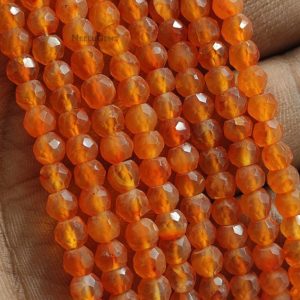 Shop Carnelian Faceted Beads! Natural Orange Carnelian Faceted Round Shape Gemstone Beads,Carnelian Round Ball Beads Strand,Carnelian Beads For Jewelry Making Designs | Natural genuine faceted Carnelian beads for beading and jewelry making.  #jewelry #beads #beadedjewelry #diyjewelry #jewelrymaking #beadstore #beading #affiliate #ad