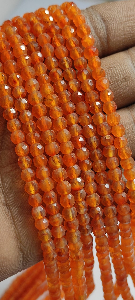 Natural Orange Carnelian Faceted Round Shape Gemstone Beads,carnelian Round Ball Beads Strand,carnelian Beads For Jewelry Making Designs
