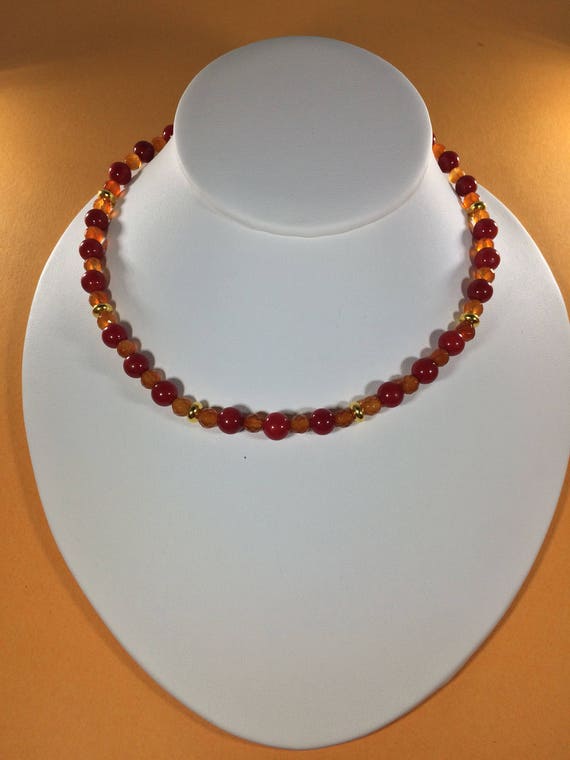 Coral Necklace,  Carnelian Gemstone Necklace, Gemstone  , August ,     May Birthstone Necklace Birthstone Necklace
